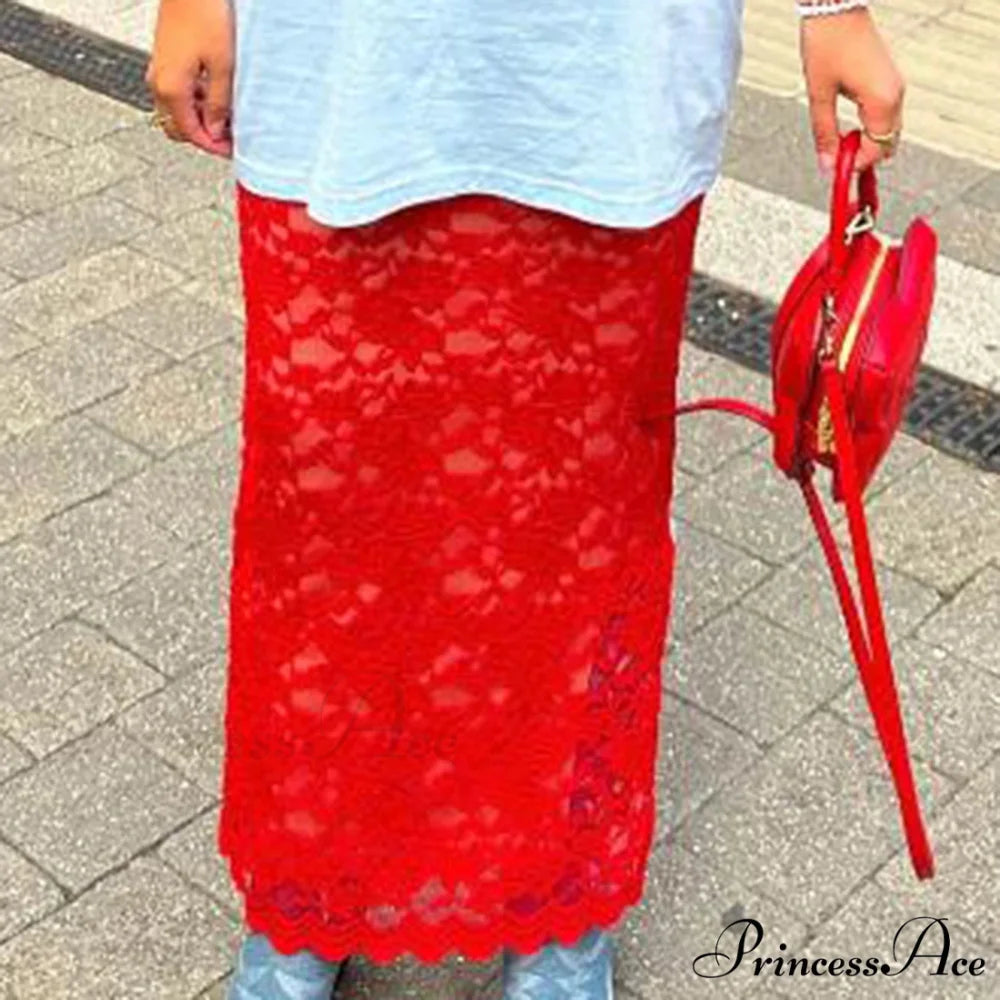 Short Waist Transparent Skirt skirts-250223