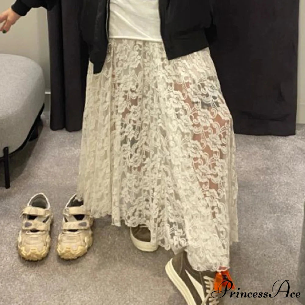 Short Waist Transparent Skirt WHITE / S skirts-250223