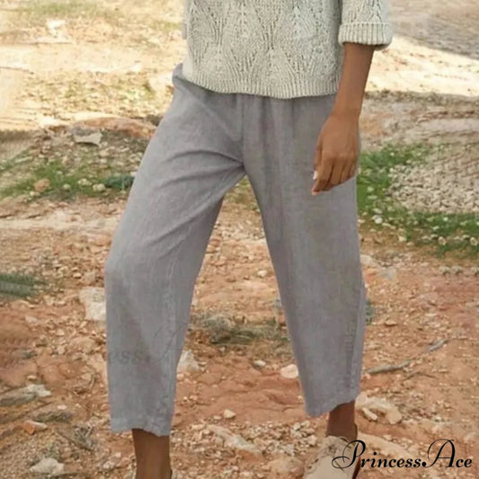 Shortened Slanted Pocket Stretchy Trousers pants-241228