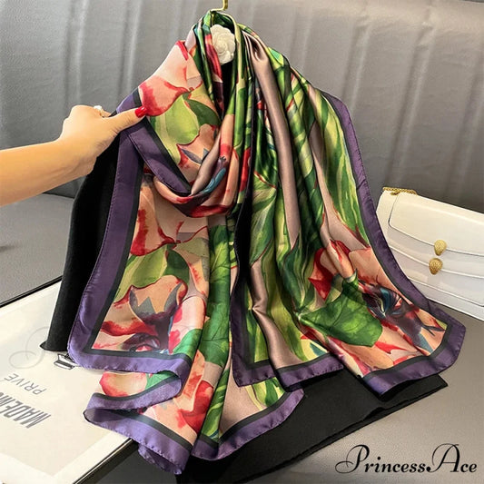 Silk Luxurious Beach Scarf color1 / One Size scarf-241228