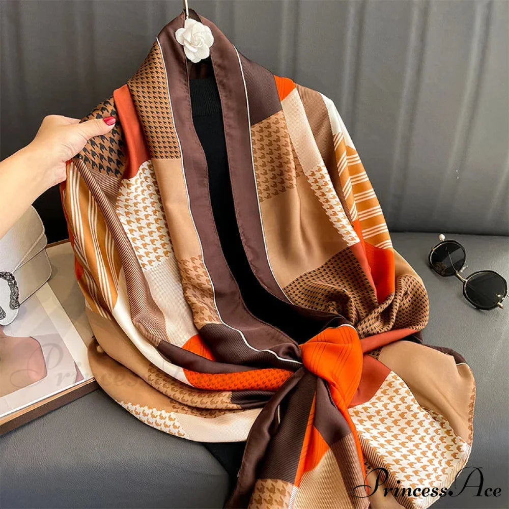 Silk Luxurious Beach Scarf color11 / One Size scarf-241228