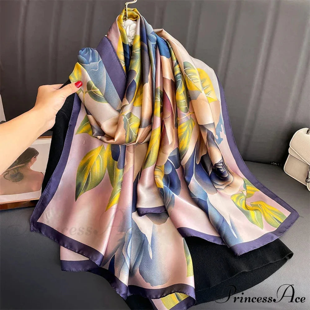 Silk Luxurious Beach Scarf color12 / One Size scarf-241228