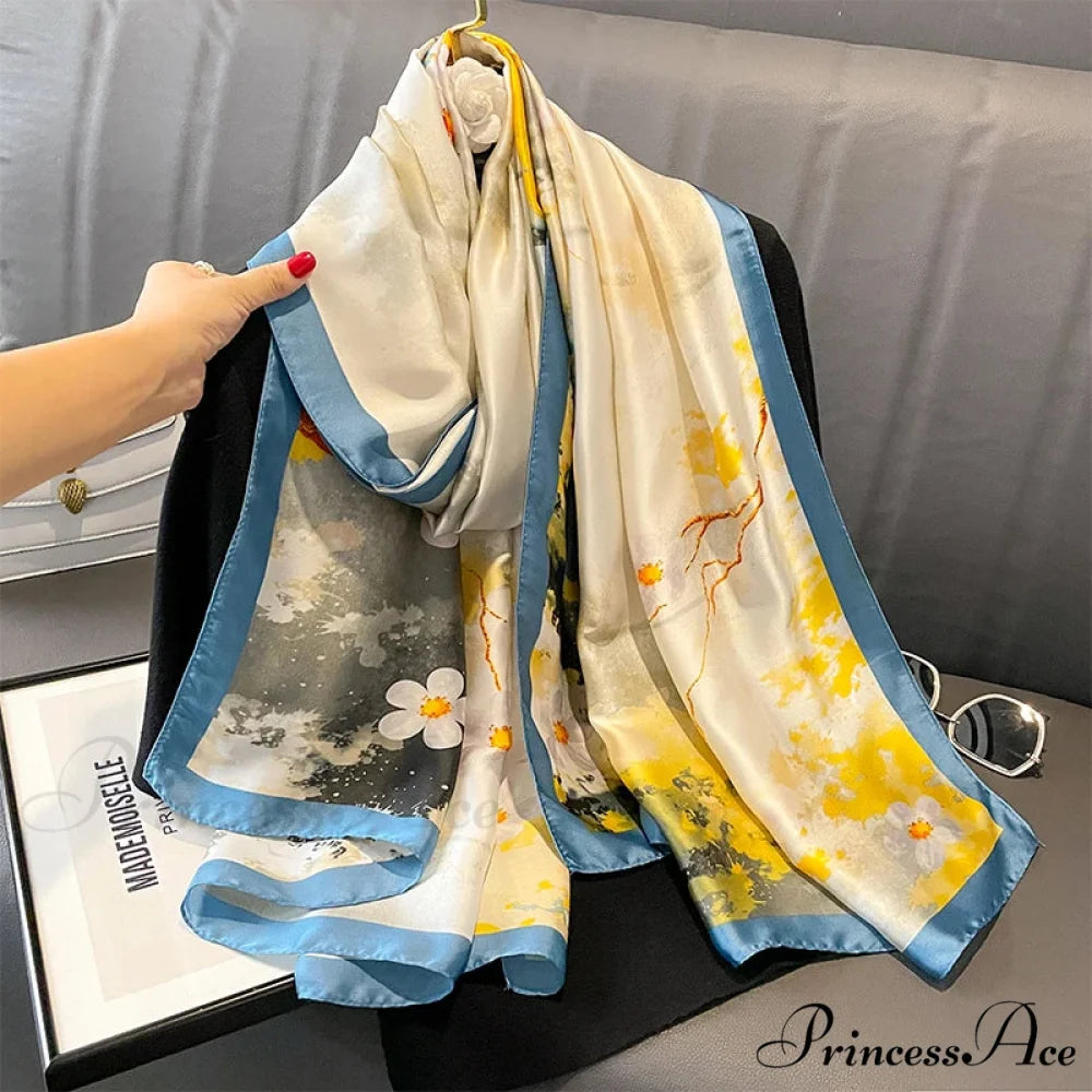 Silk Luxurious Beach Scarf color2 / One Size scarf-241228