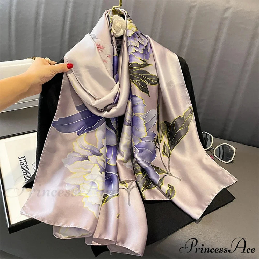 Silk Luxurious Beach Scarf color3 / One Size scarf-241228