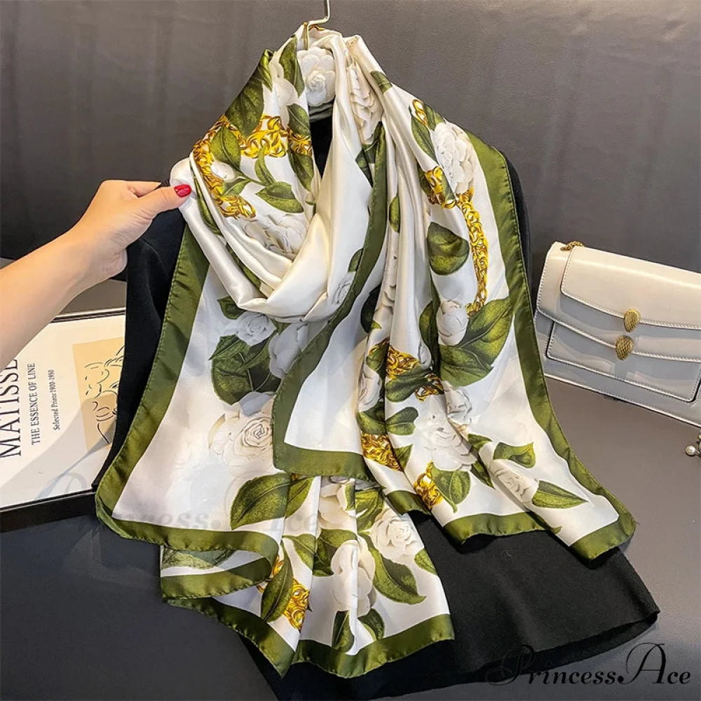 Silk Luxurious Beach Scarf color6 / One Size scarf-241228