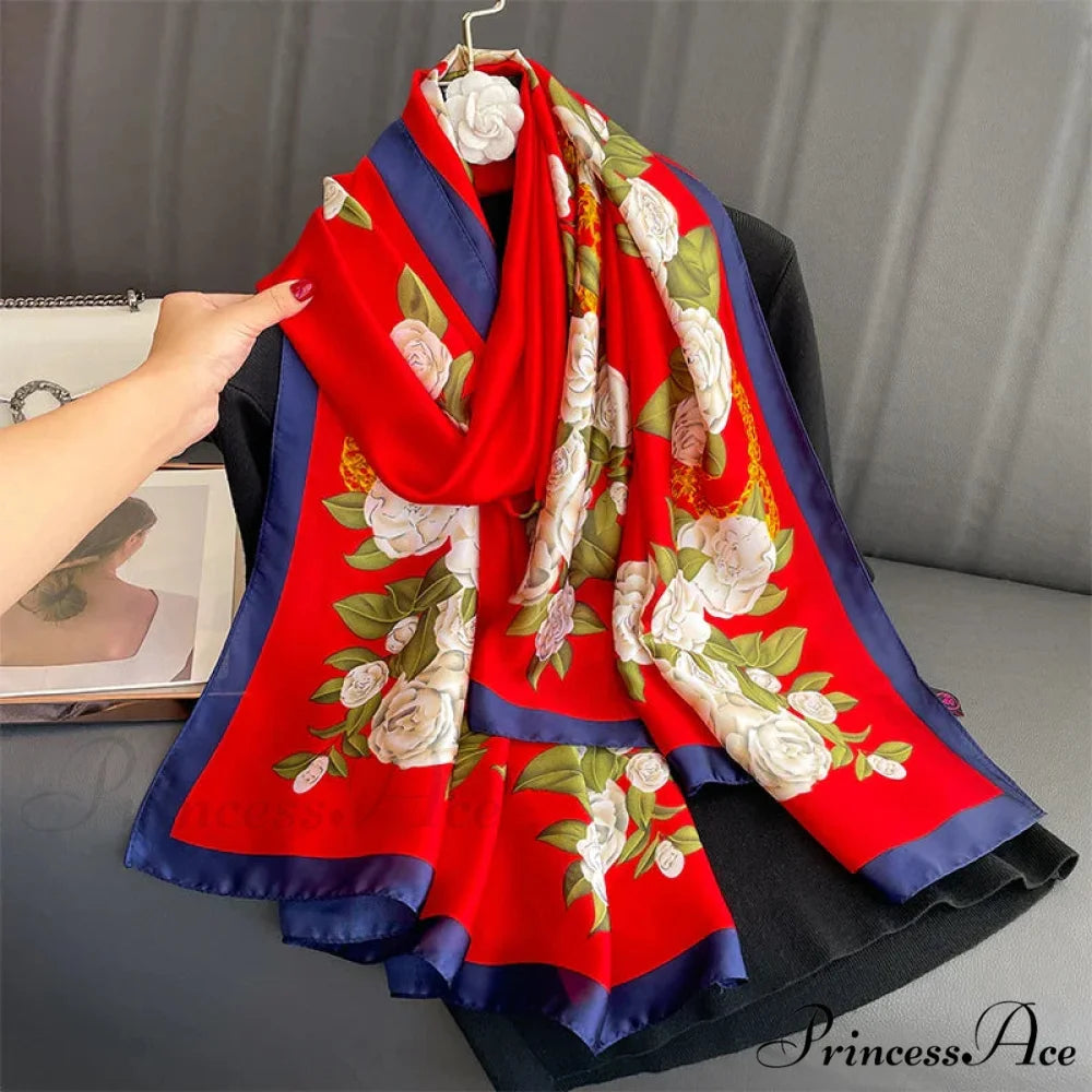 Silk Luxurious Beach Scarf color7 / One Size scarf-241228