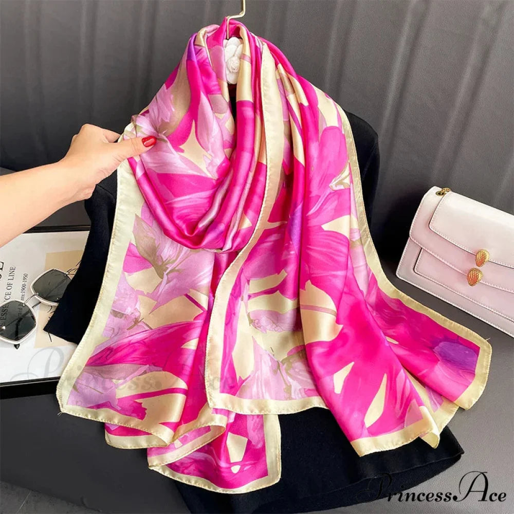 Silk Luxurious Beach Scarf color8 / One Size scarf-241228
