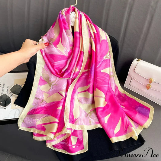 Silk Luxurious Beach Scarf color8 / One Size scarf-241228