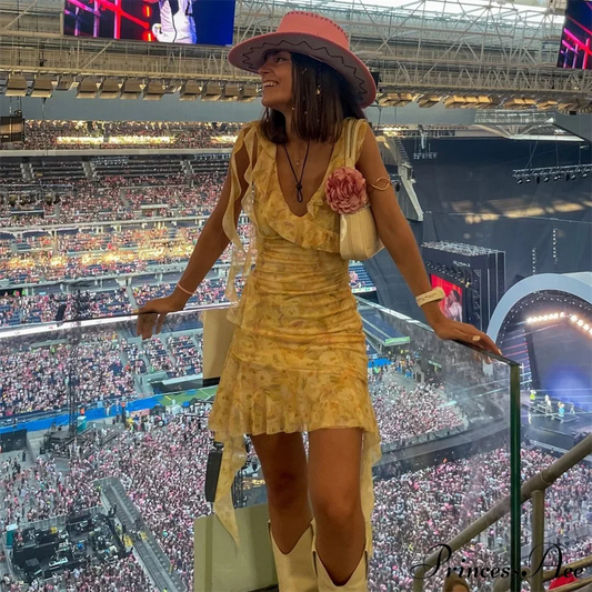 Silk Mesh Patterned Holiday Dress vacationdress-250223