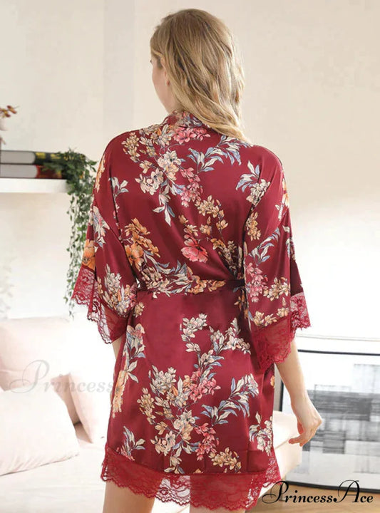Silk Sleepwear for Home M / green