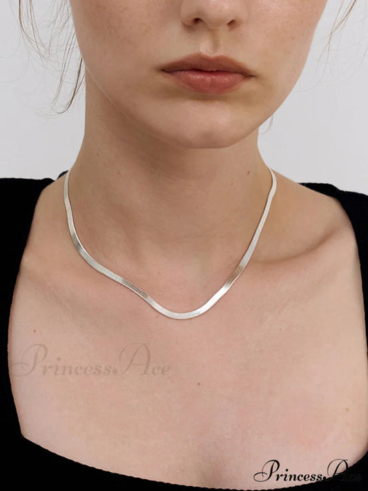 Silver Snake Graceful Shape Necklace Silver / One Size