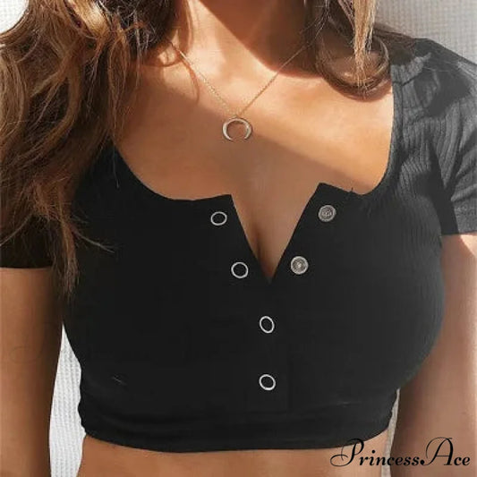 Simple Essential Bandage Crop Top Black / S croptop-250223