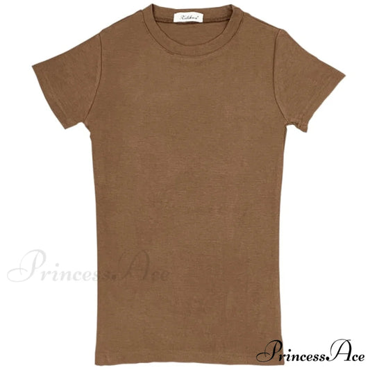 Simple Fashion Girls Tops Tee Brown / One Size