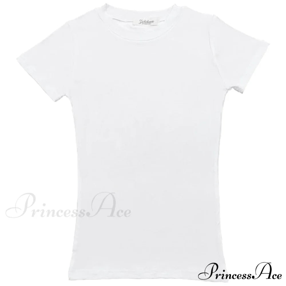 Simple Fashion Girls Tops Tee white / One Size