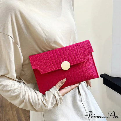 Simple Felt Imprint Clutch Wristlet wristlet-250126