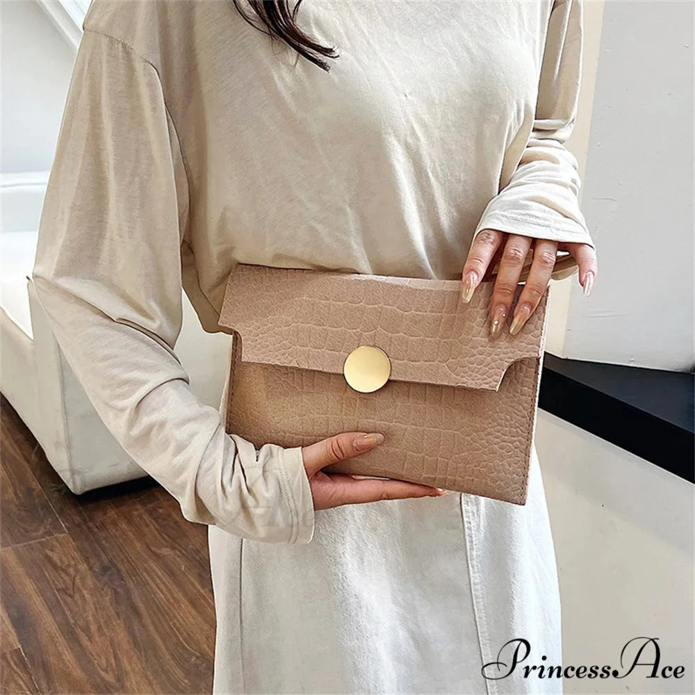 Simple Felt Imprint Clutch Wristlet wristlet-250126