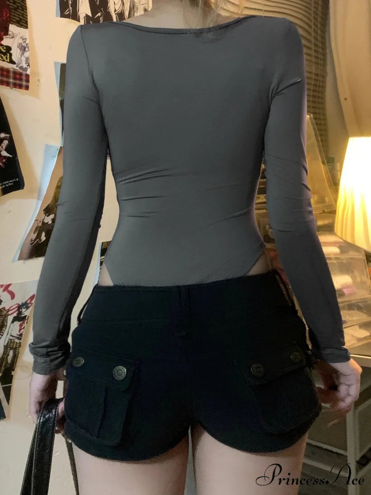 Simple Lace Trim Informal Slim Square Neck Knit Top knittop-250126