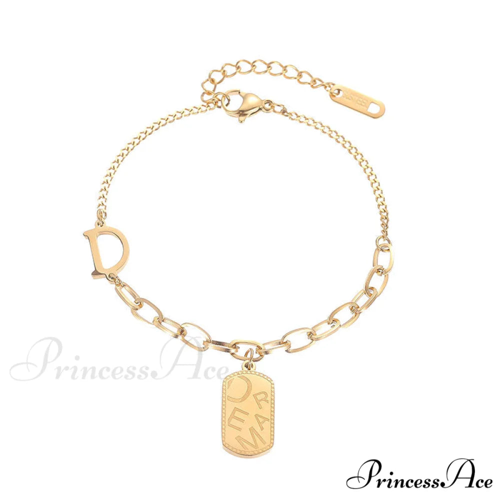 Simple Rose Gold Niche Design Letters Jewelry Bracelet