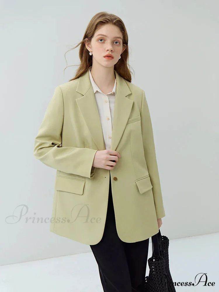 Simple Temperament Casual Popular All-match Loose New Chic Comfortable Coat GREEN / S