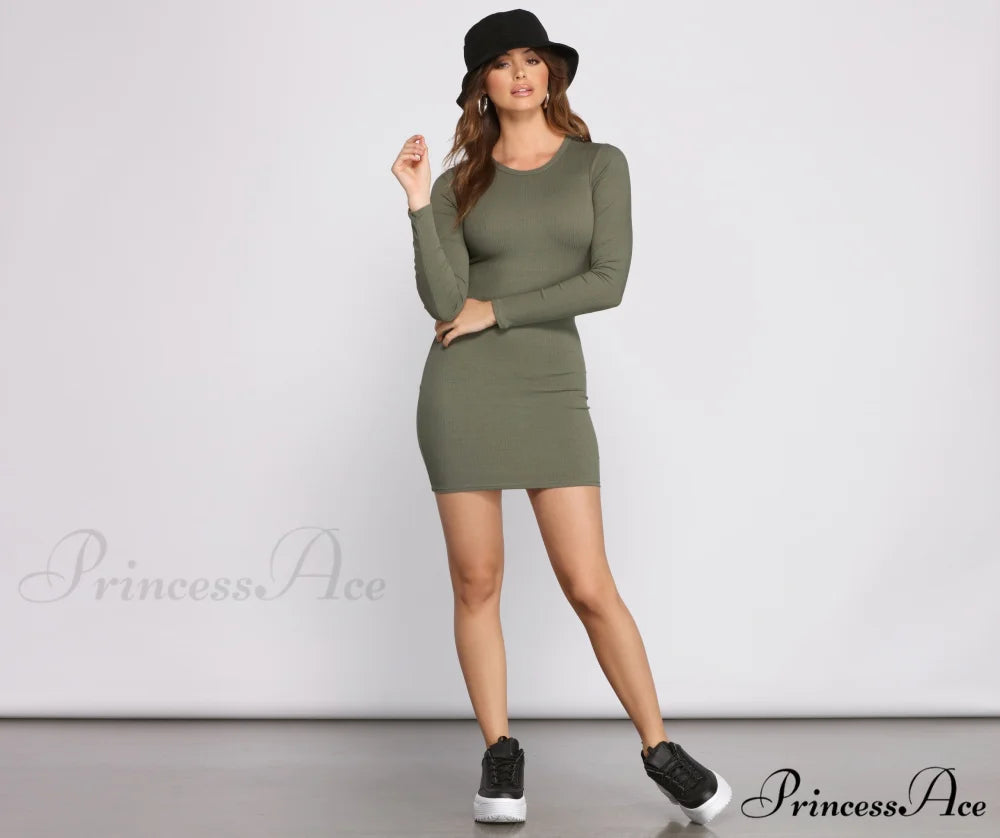 Simply Perfect Stylish Knit Mini Dress