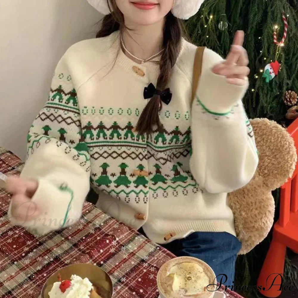 Single Breasted Jacquard Adorable Charming Sweater swraters-241228