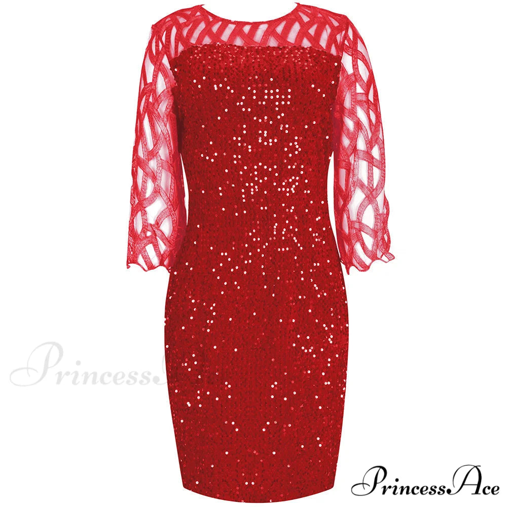 Size Elegant Evening Outfits Sequin Party Women Wedding Plus Bodycon - Warm-Season 4XL Gown - for Green Gown 5XL