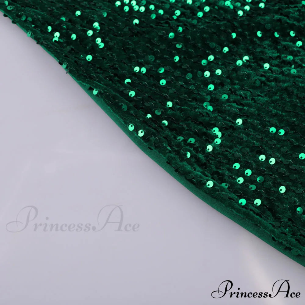 Size Elegant Evening Outfits Sequin Party Women Wedding Plus Bodycon - Warm-Season 4XL Gown - for Green Gown 5XL