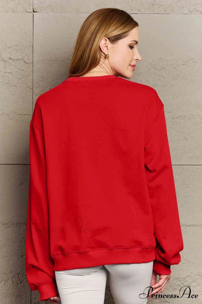 Size Full Face - Smiling Simply Graphic Sweatshirt Love