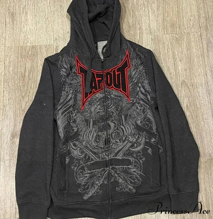 Skeleton Pattern Hooded Sweater black 2 / S hoodies-241228