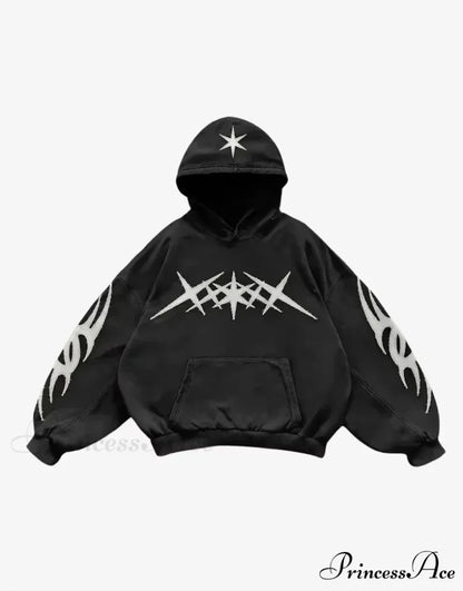 Skeleton Pattern Hooded Sweater black 7 / S hoodies-241228