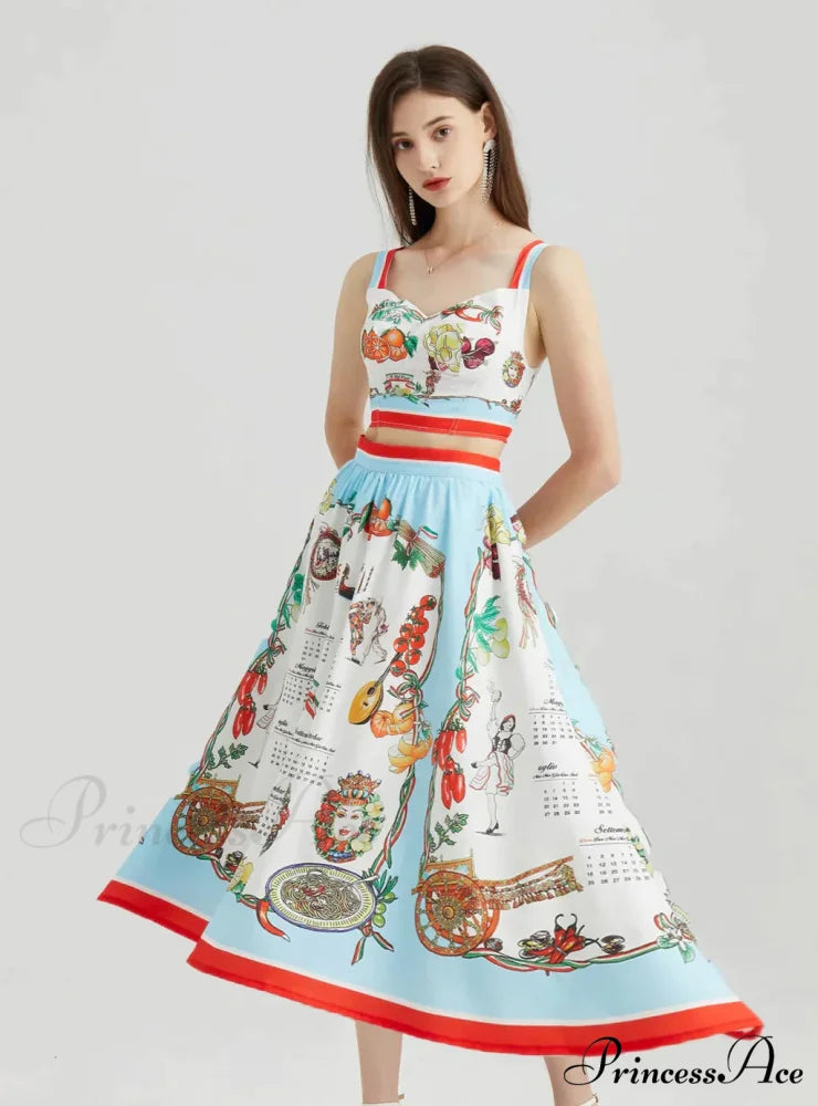 Skirt and Top Fruit Design Set
