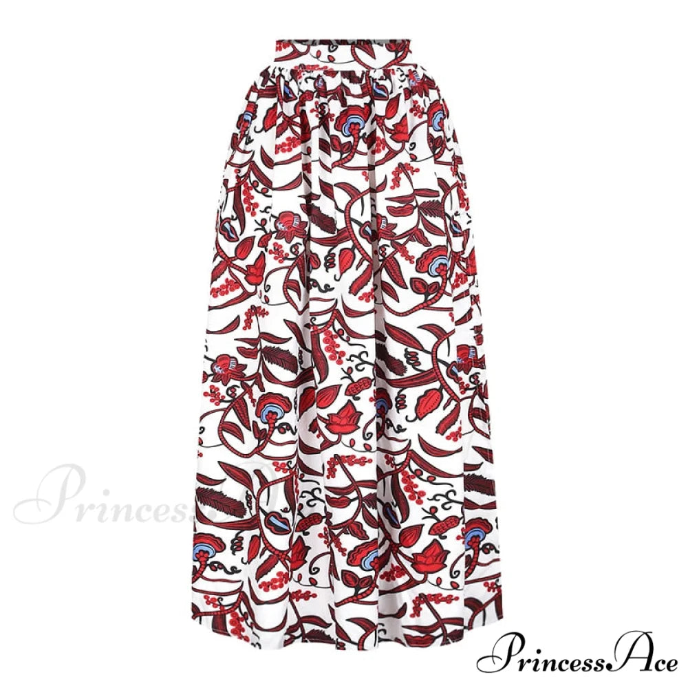 Skirt Top Vintage Africa and Elegant Women High Slit Piece Slash-neck with featuring Blouse Gown Sleeveless National