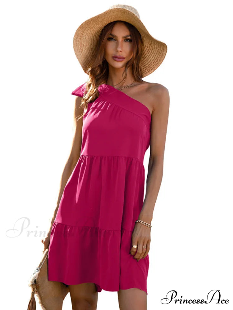 slant Women’s Ruffle neck solid Dress