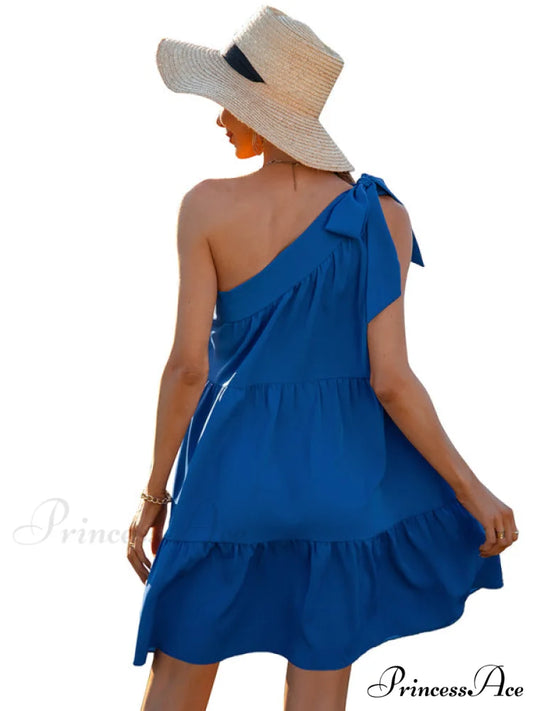 slant Women’s Ruffle neck solid Dress