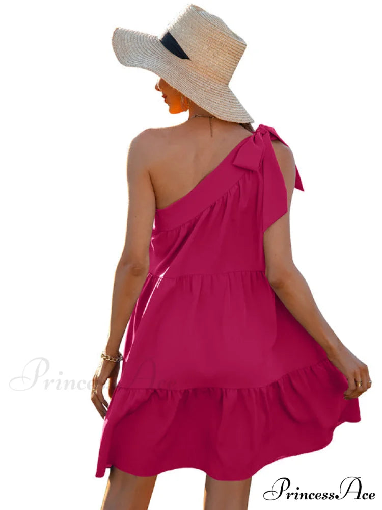 slant Women’s Ruffle neck solid Dress