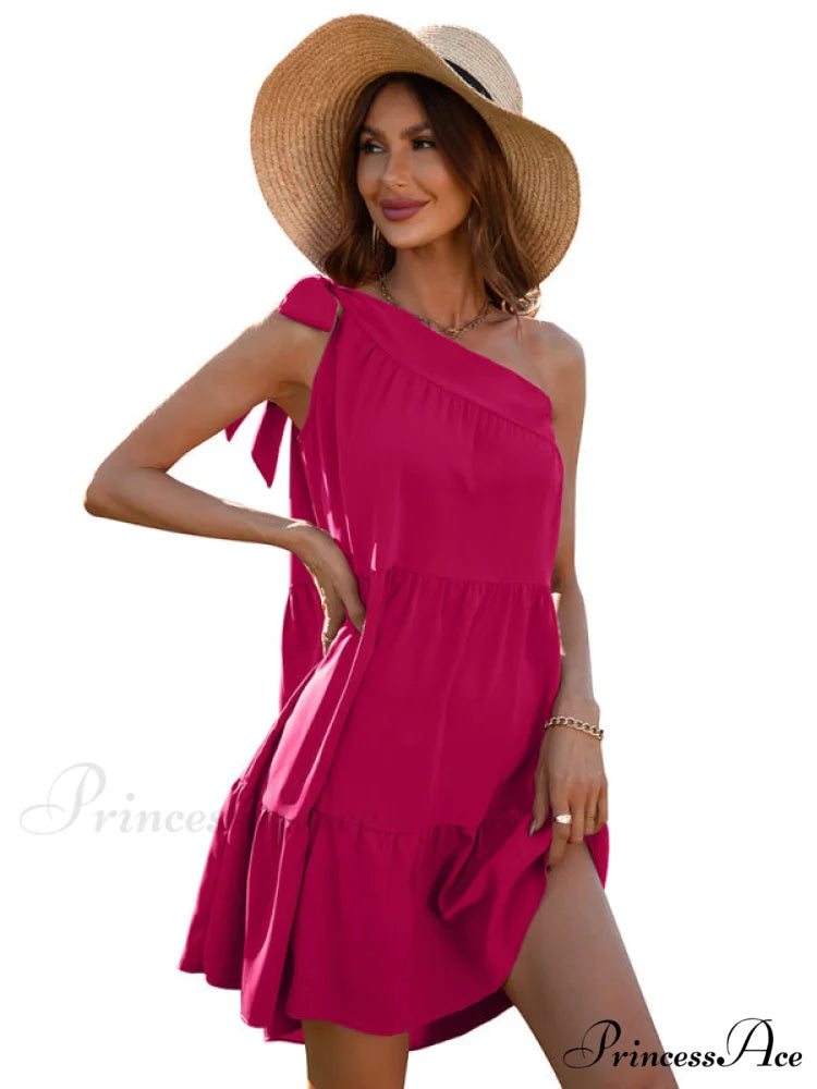 slant Women’s Ruffle neck solid Dress