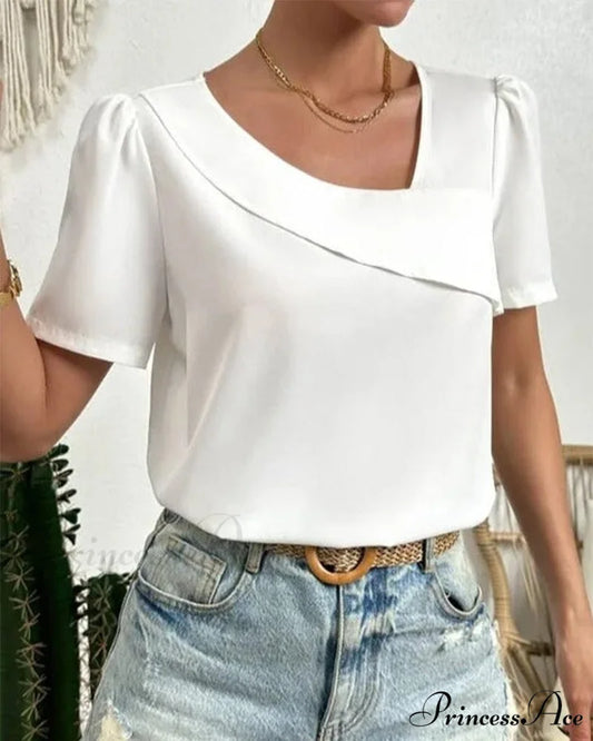 sleeve short Elegant top White / S