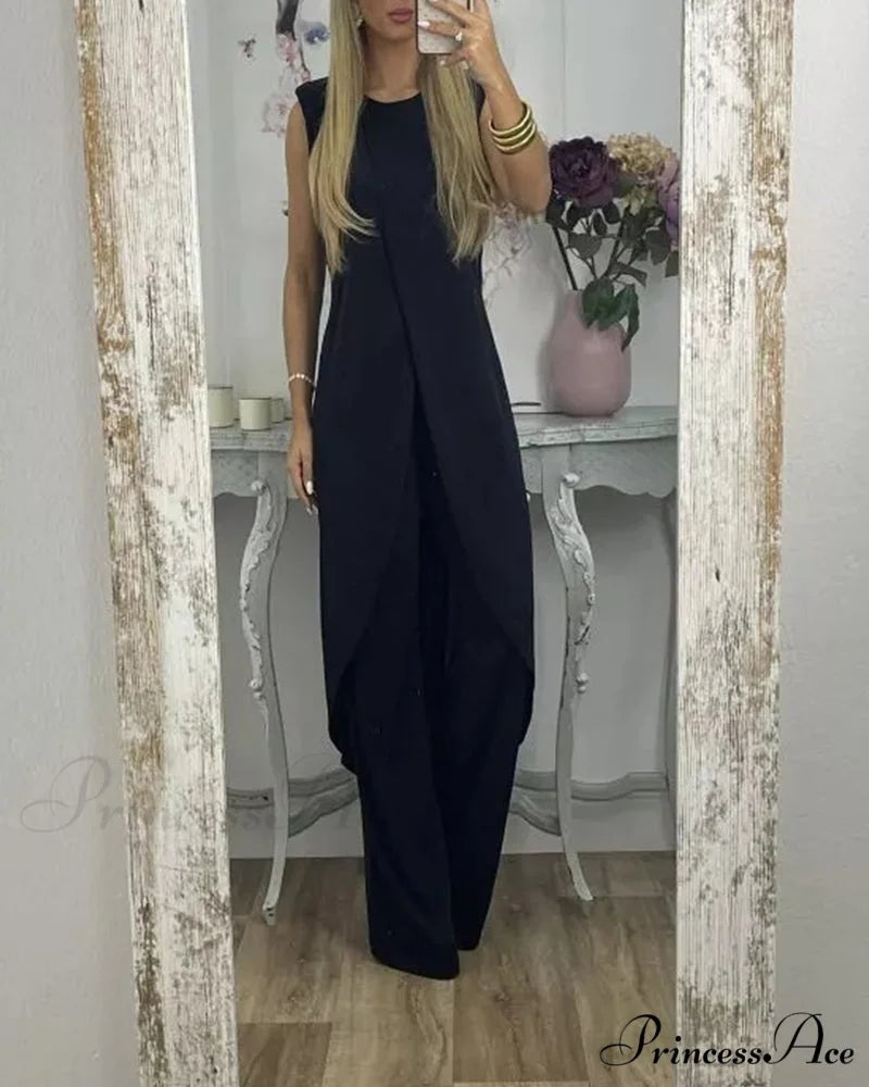 Sleeveless 2-piece outfit Black / S