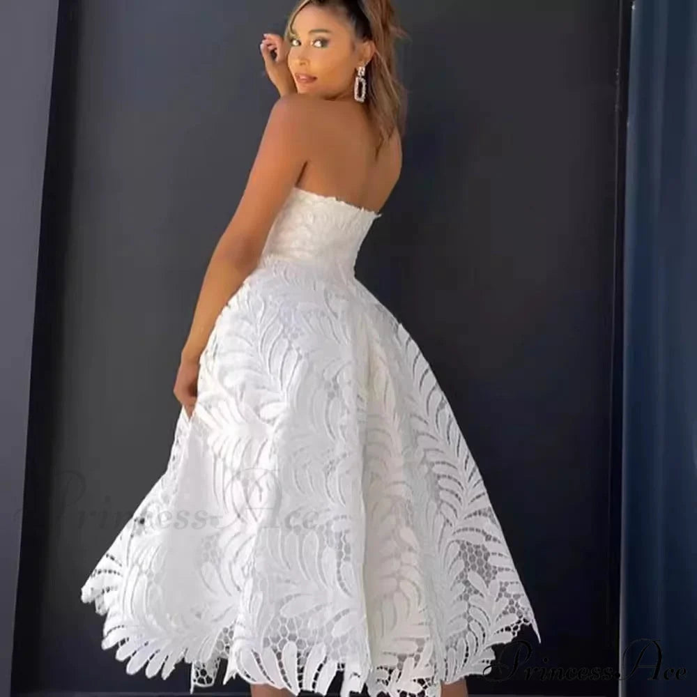 Sleeveless A-Line Lace Evening Wedding Gown weddingdress-250223