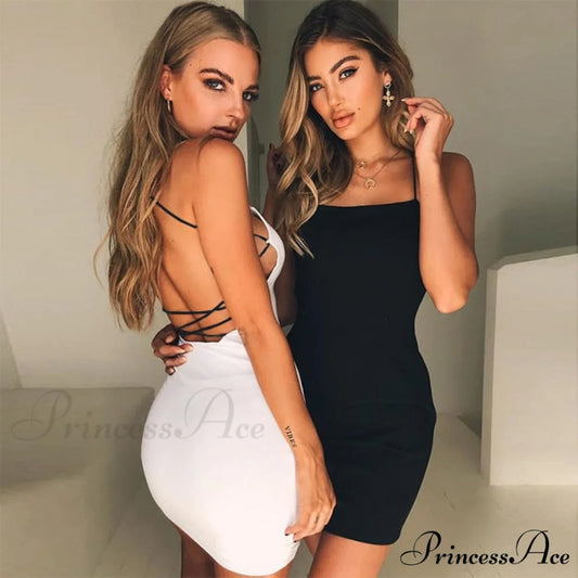 Sleeveless Bodycon Fashion Party Mini Dress random / S