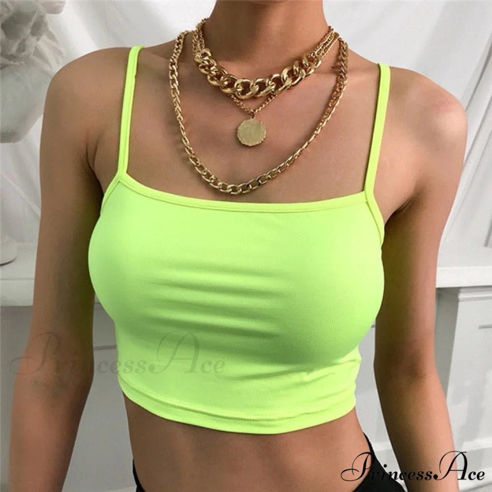 Sleeveless Cotton Bustier Unpadded Bandeau Crop Top green / S