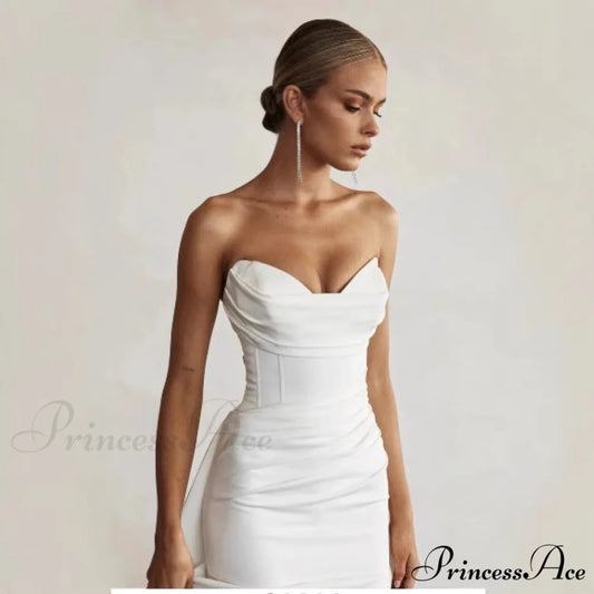 Sleeveless Dual-Slit Trumpet Bridal Gown weddingdress-250223