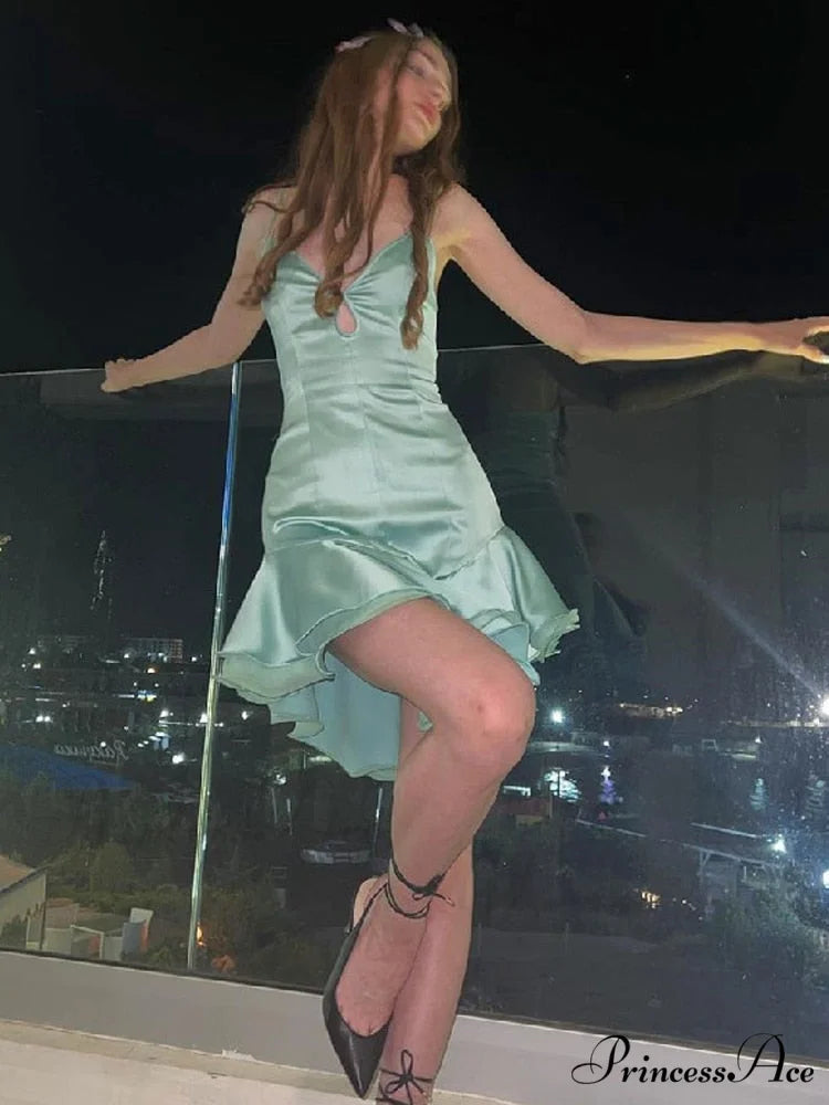 Sleeveless Hollow Out Split Bodycon Dresses