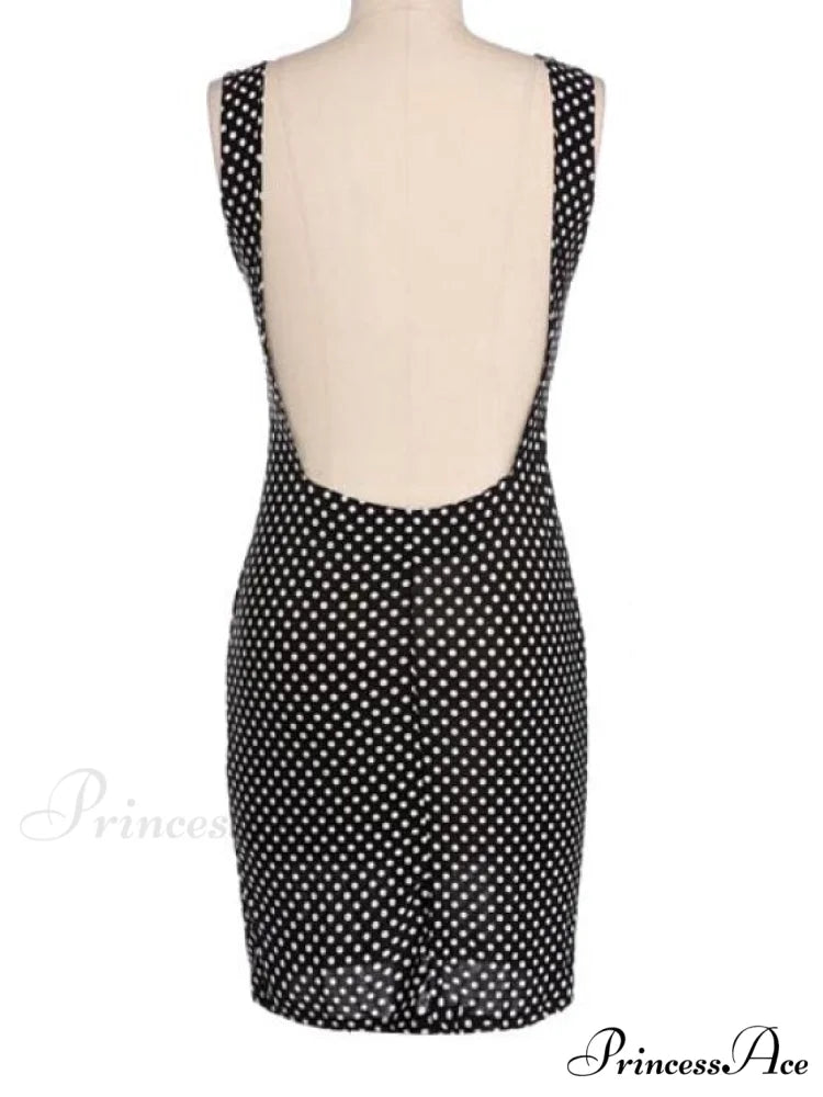 Sleeveless Jewel Dot with Polka Elegant Gown Backless Neck