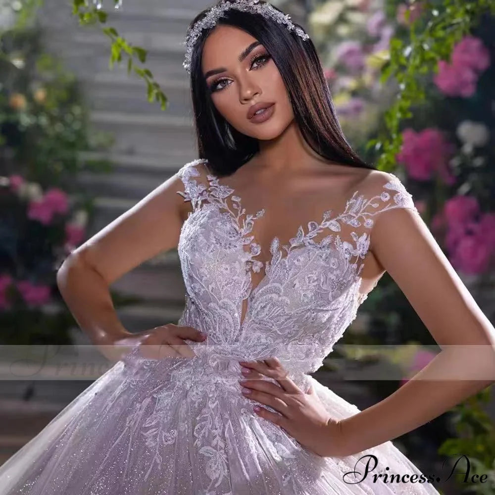 Sleeveless Lace Extended Train Bridal Gown weddingdress-250223