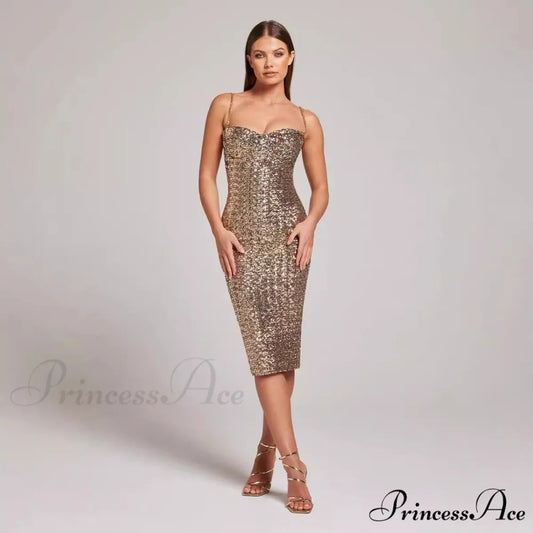 Sleeveless Midi Prom Dress promdress-250223