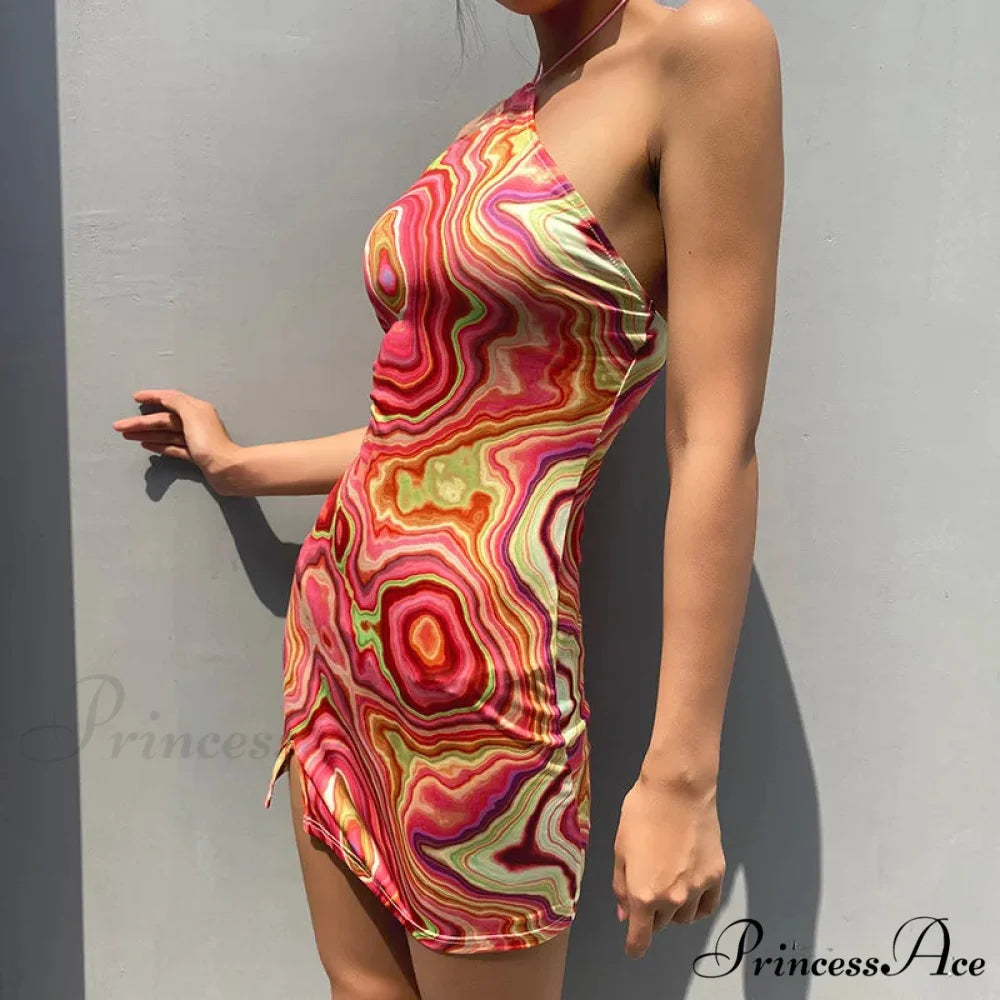 Sleeveless Mini Elegant Party Evening Fashion Camouflage Bandage Bodycon Dress