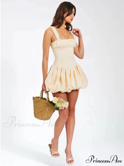 Sleeveless Ruffled Zip Mini Dress minidress-250223