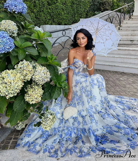 Sleeveless Seductive Plunging V-neck Prom Gown blue / XS promdress-250223