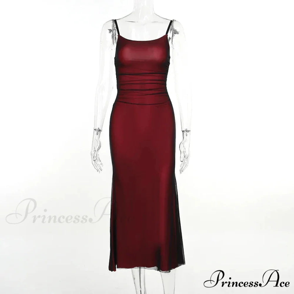 Sleeveless Solid Spaghetti Strap Backless Summer Casual Elegant Party Bodycon Dress